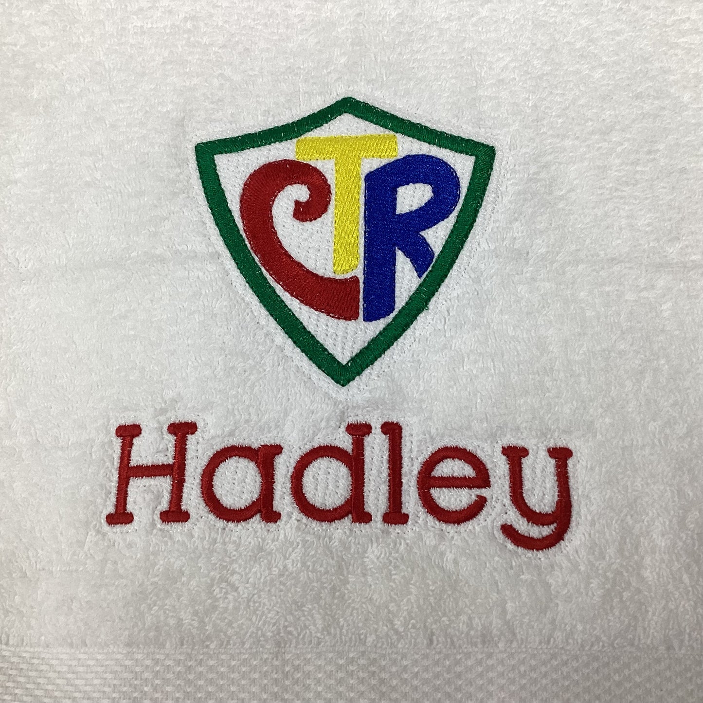 Personalized CTR LDS Baptismal Towel