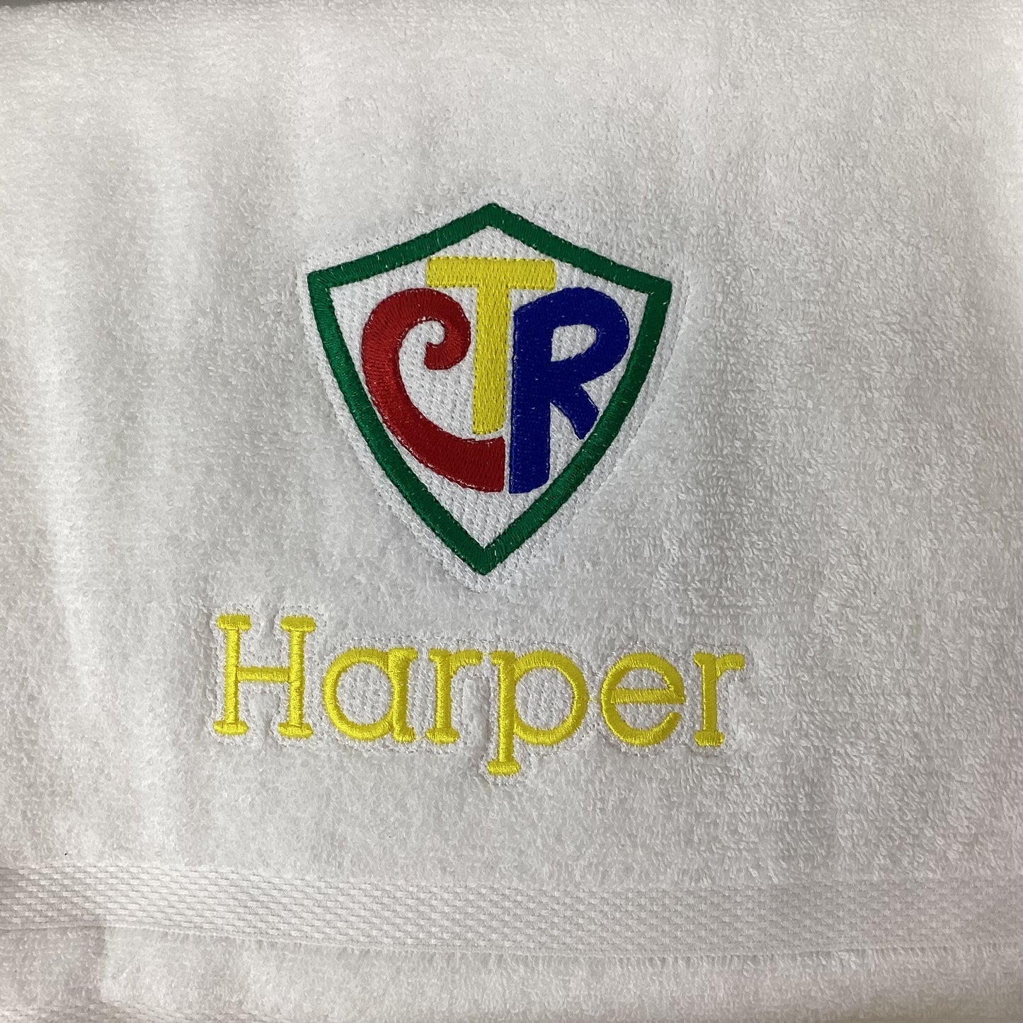 Personalized CTR LDS Baptismal Towel