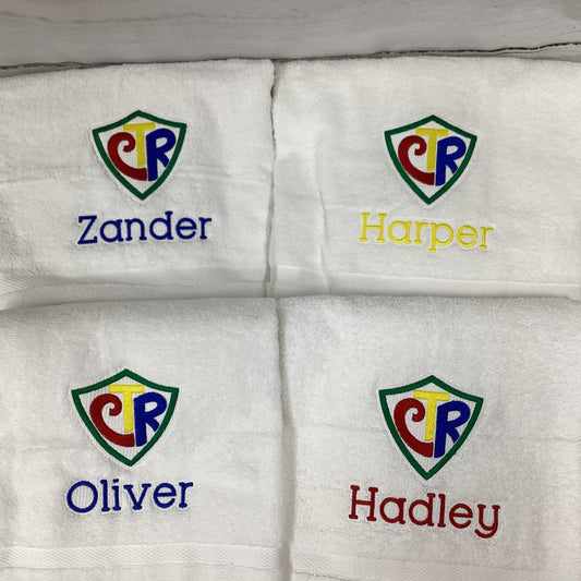 Personalized CTR LDS Baptismal Towel